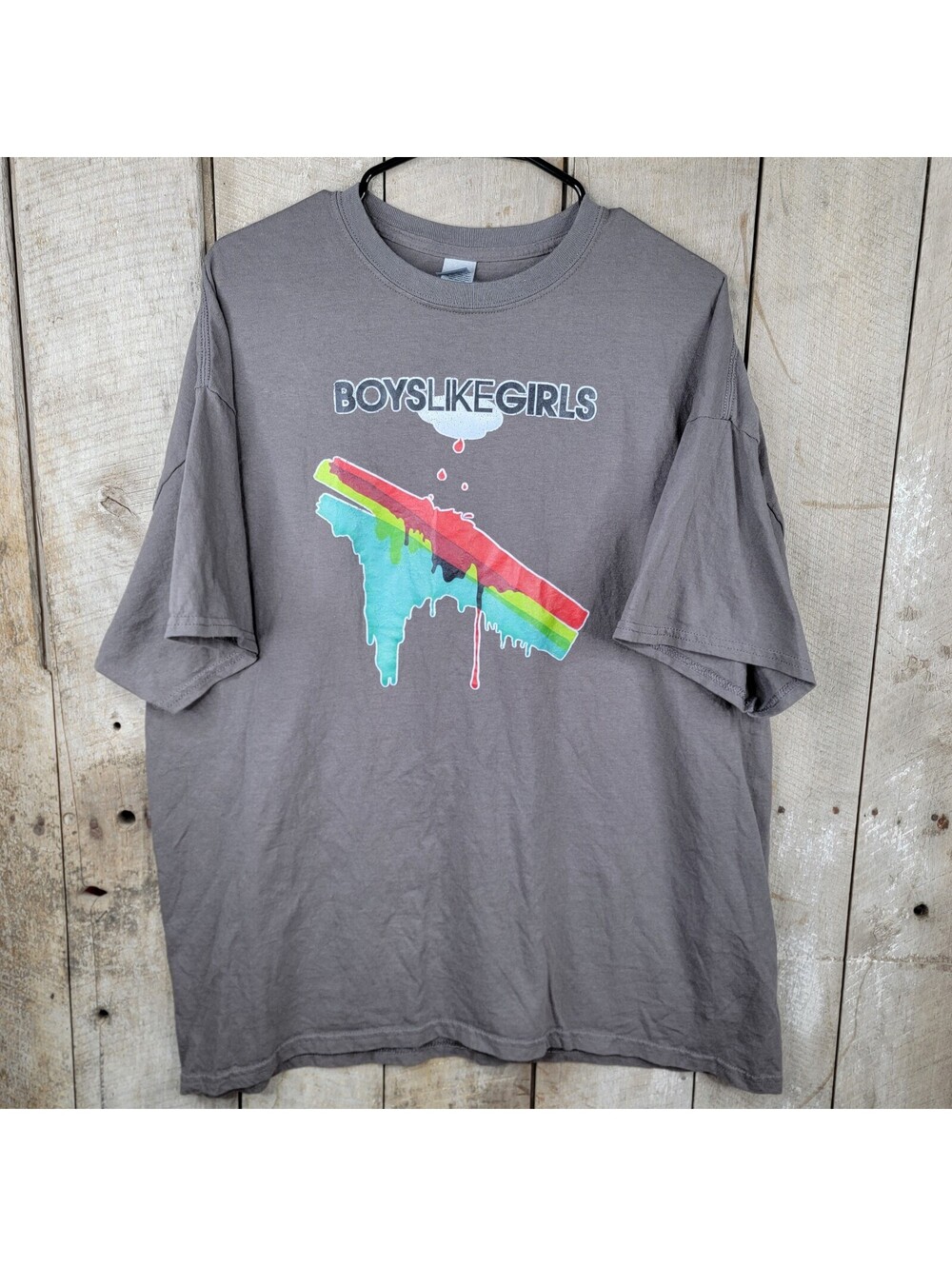 Boys Like Girls Band T-Shirt 2XL Gray Graphic Tee Gildan Heavy Cotton